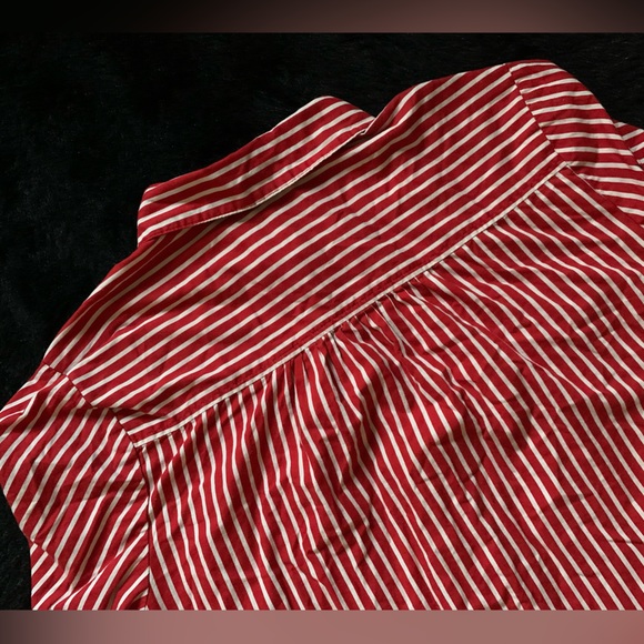 Roaman’s Women’s Red/ White Striped Button-Up Longsleeve Shirt Plus 16w PreOwned - Picture 6 of 12